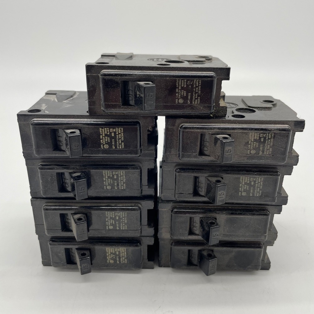 Lot of 9 I-T-E Circuit Breaker EQ-P QP1-B015 15A 1P 1 Pole Black 120/240V